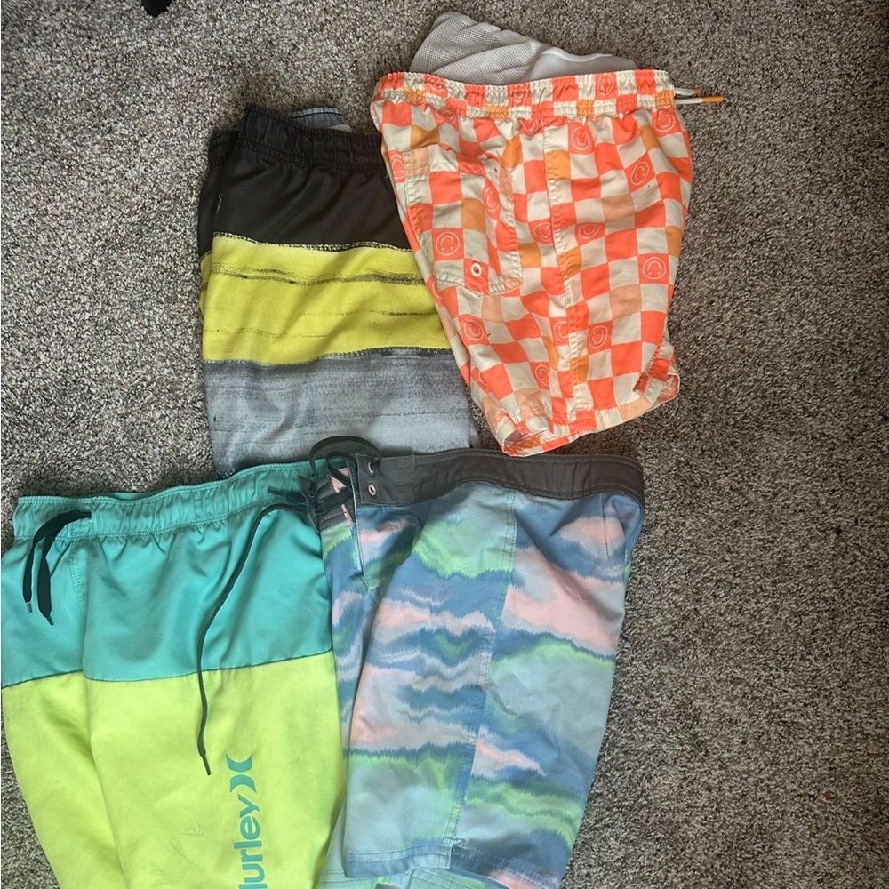 Hurley Orange and Yellow Athletic Shorts boys